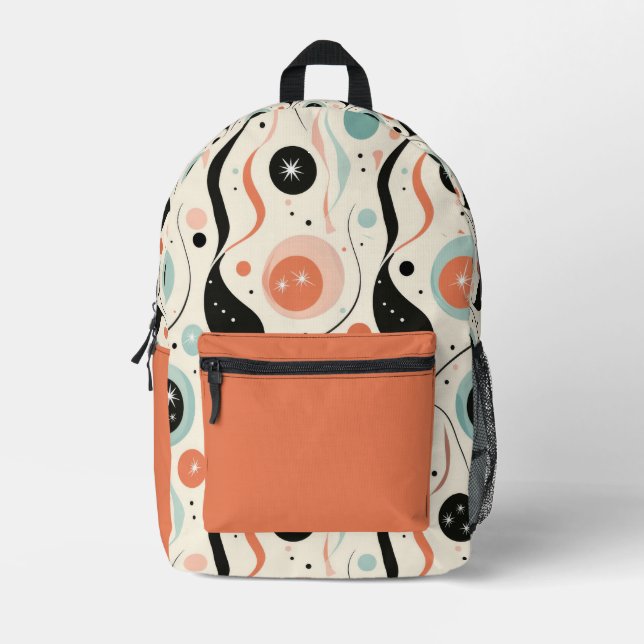 Retro Abstract  Printed Backpack (Front)