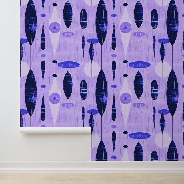 Retro Abstract Purple Geometric Pattern Wallpaper (Application)