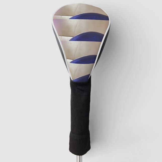 Retro Abstract Semi Circles on Soft Gold Golf Head Cover (Front)