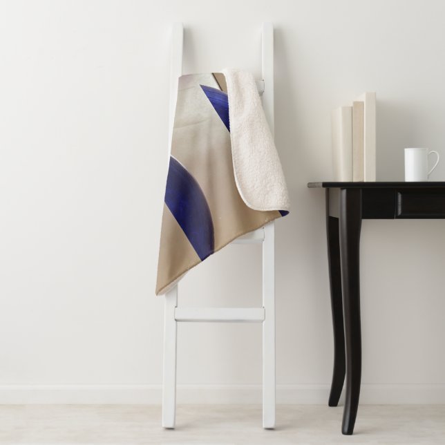 Retro Abstract Semi Circles on Soft Gold Sherpa Blanket (In Situ)