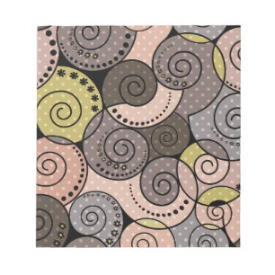 Retro, abstract , spirals notepad