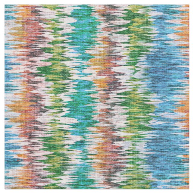 Retro abstract striped design in Ikat style. Fabric (Close Up)
