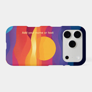 Retro Abstract Vibrant Sunset Custom Name