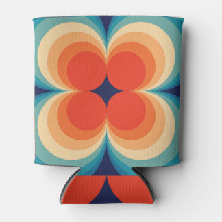 Retro Abstract Vintage Repeat Background Can Cooler