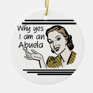 Retro Abuela Gifts Ceramic Tree Decoration