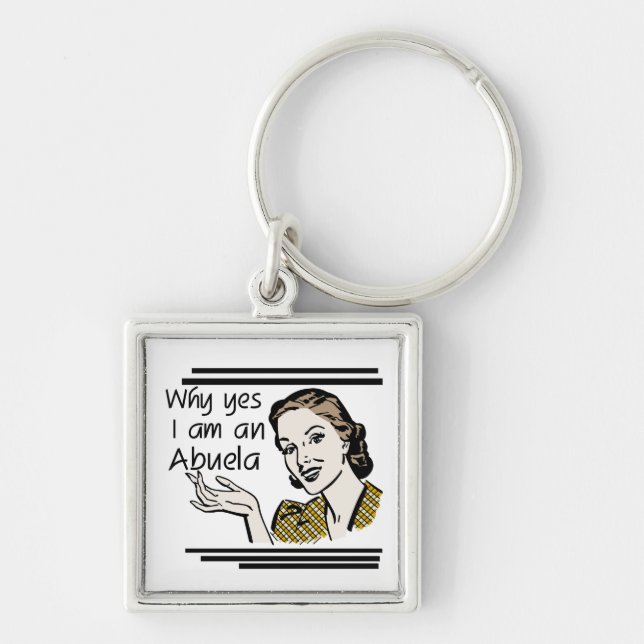 Retro Abuela Gifts Key Ring (Front)