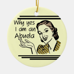 Retro Abuela T-shirts and Gifts Ceramic Tree Decoration