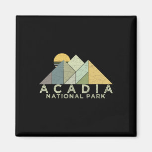 Retro Acadia National Park Distressed Hiking Magnet