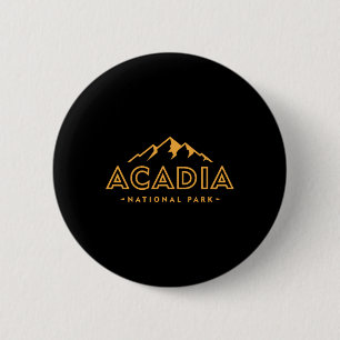 Retro Acadia National Park Maine Est 1916 Mens Wom 6 Cm Round Badge