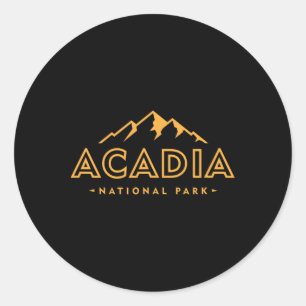 Retro Acadia National Park Maine Est 1916 Mens Wom Classic Round Sticker