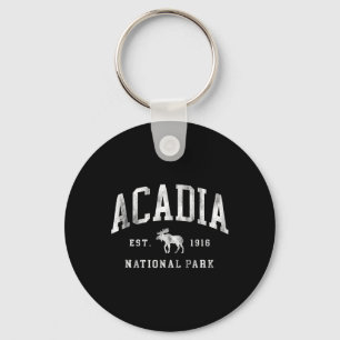 Retro Acadia National Park Maine Est 1916 Mens Wom Key Ring