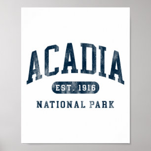 Retro Acadia National Park Maine Est 1916 Mens Wom Poster
