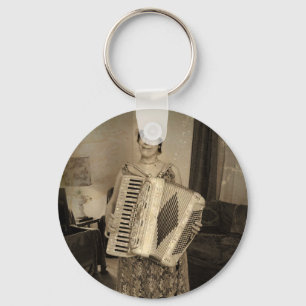 Retro Accordion Girl Key Ring