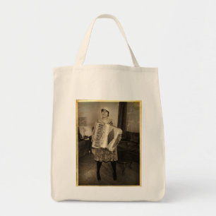 Retro Accordion Girl Tote Bag