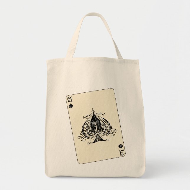 Retro Ace of Spades Tote Bag (Front)