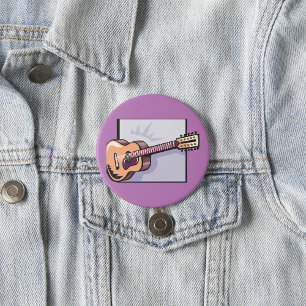 Retro Acoustic 12-String Guitar  7.5 Cm Round Badge