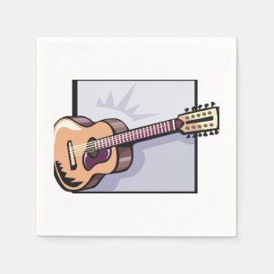 Retro Acoustic 12-String Guitar  Napkin
