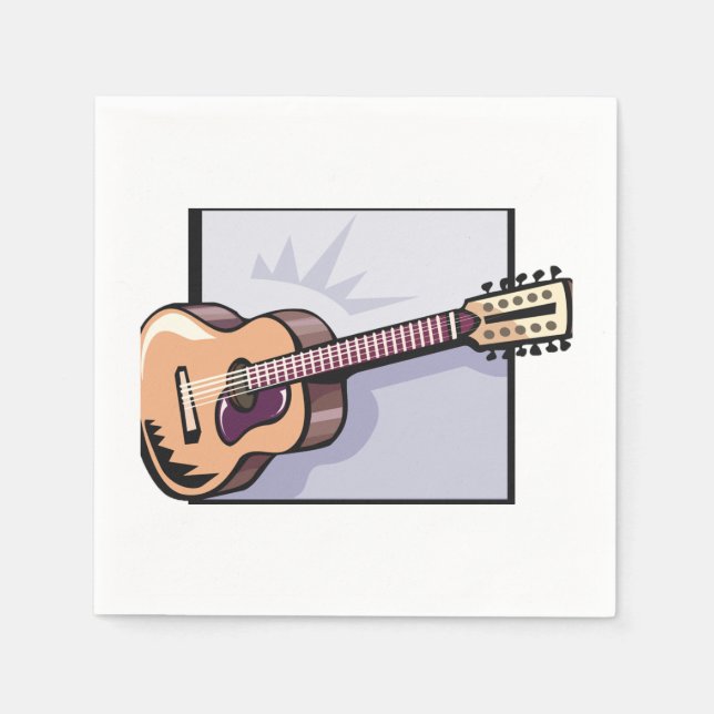Retro Acoustic 12-String Guitar  Napkin (Front)
