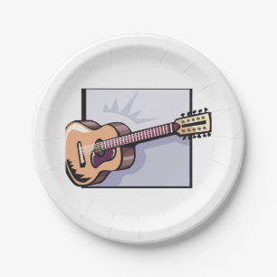Retro Acoustic 12-String Guitar  Paper Plate