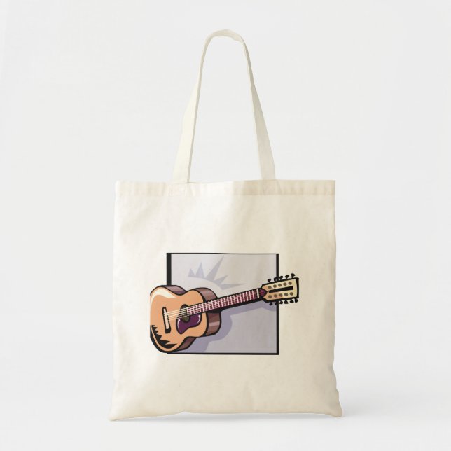 Retro Acoustic 12-String Guitar  Tote Bag (Front)