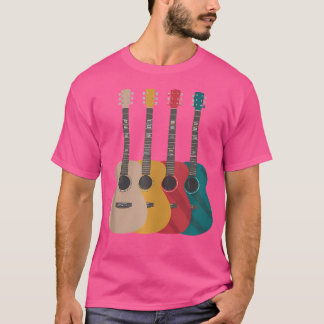 Retro Acoustic Guitar Guitarist Music Band Musicia T-Shirt
