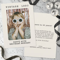 Retro Adult Milestone Photo Birthday