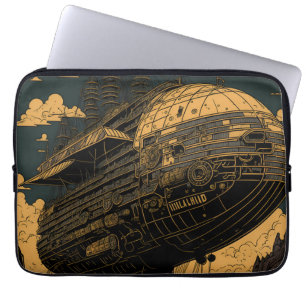 Retro Adventure Awaits - Vintage Airship Laptop Sleeve