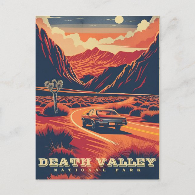Retro Adventure in Death Valley (National Park) Postcard (Front)