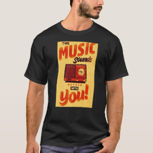 Retro Advertising Sign Vintage Music Old School T-Shirt