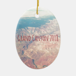 retro aerial grand canyon arizona photo vintage ceramic tree decoration