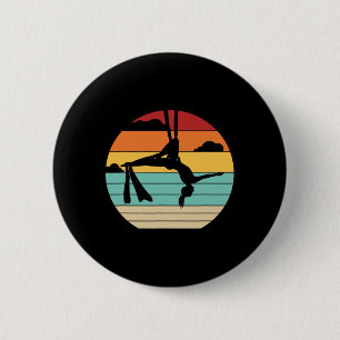 Retro Aerial Yoga Aerialist Gymnastics Dancer Aeri 6 Cm Round Badge