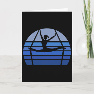 Retro Aerial Yoga Silhouette Lover Gift Aerialist Card