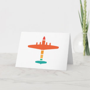 retro aeroplane card