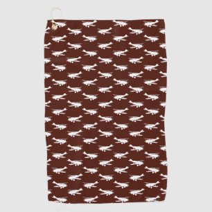 Retro Aeroplane Design Antique Plane Art Aviation Golf Towel