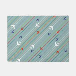 Retro Aeroplane Pattern Door Mat