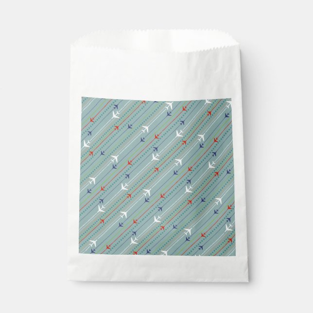 Retro Aeroplane Pattern Favour Bags (Front)