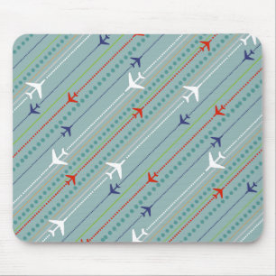 Retro Aeroplane Pattern Mousepad