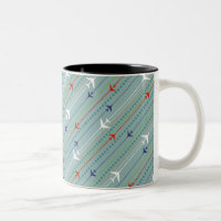 Retro Aeroplane Pattern Mug