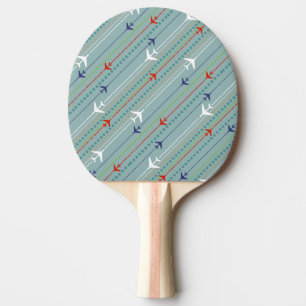Retro Aeroplane Pattern Ping Pong Paddle