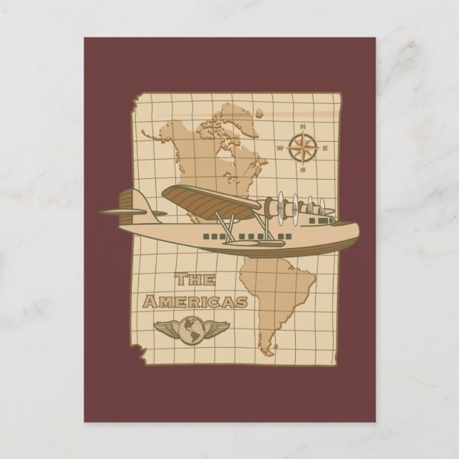 Retro Aeroplane Postcard (Front)