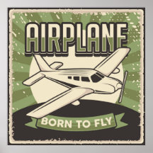 Retro Aeroplane Poster