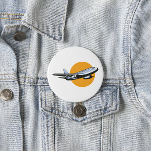 Retro Aeroplane Vintage Jet Travel Art Design  7.5 Cm Round Badge