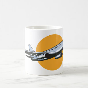 Retro Aeroplane Vintage Jet Travel Art Design Coffee Mug