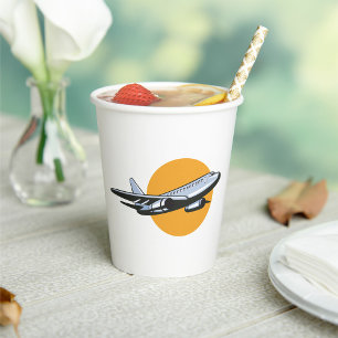 Retro Aeroplane Vintage Jet Travel Art Design  Paper Cups