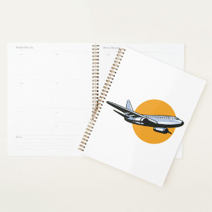 Retro Aeroplane Vintage Jet Travel Art Design  Planner