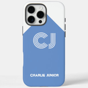 Retro Aesthetic Aqua Blue & White Custom Name iPhone 16 Pro Max Case