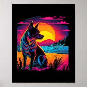 Retro Aesthetic Australian Cattle dog 17 Poster