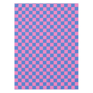 Retro Aesthetic Chequerboard Pattern Pink and Blue Tablecloth