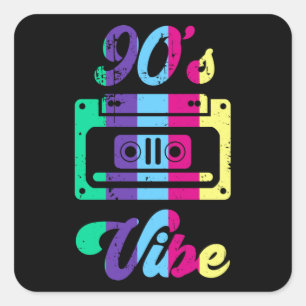 Retro Aesthetic Costume Party 90s Vibe Outfit Square Sticker