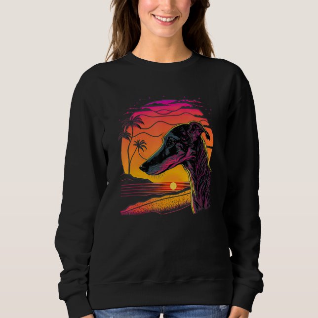 Retro Aesthetic Greyhound Dog Sweatshirt (Front)